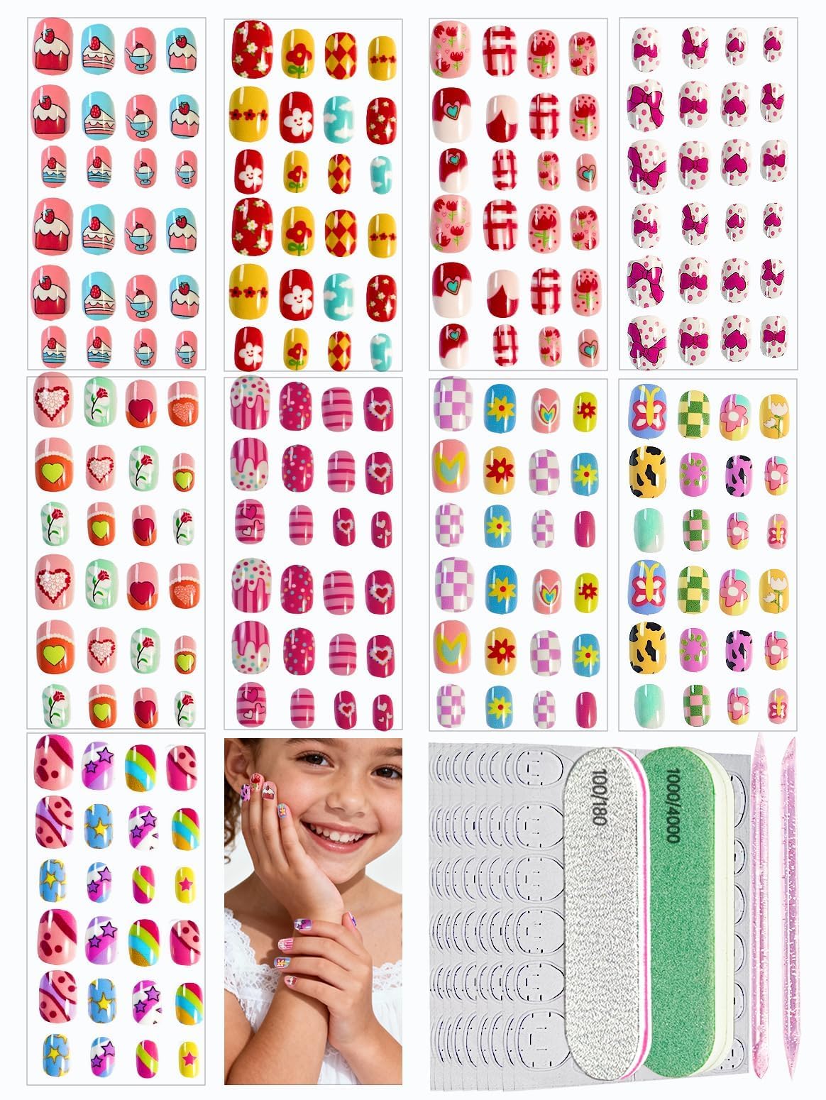 ABOLINE kit ongles autocollants – ensemble complet pour manucure rapide et amusante.