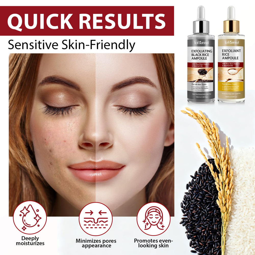 Zoom sur la texture riz, promesse d exfoliation agréable.