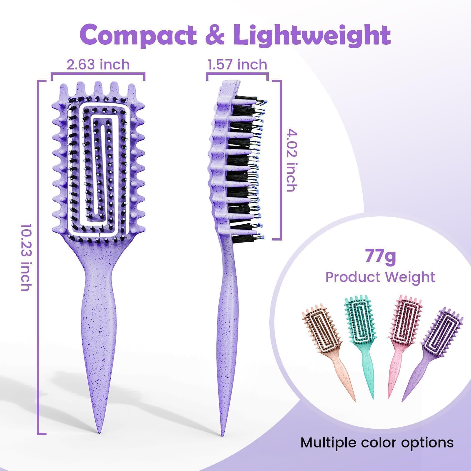 ABOYOY brosse légère, idéale pour le coiffage quotidien sur cheveux bouclés.