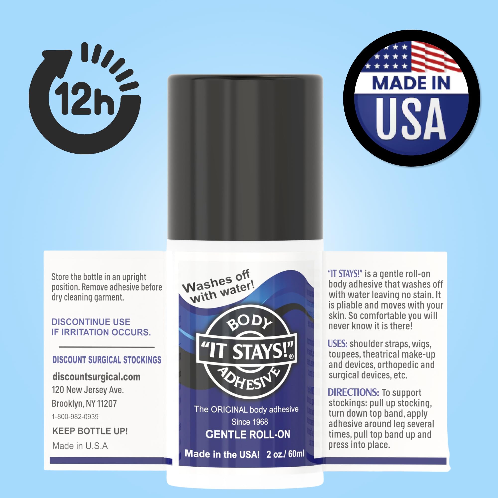 ABSOLUTE SUPPORT It Stays – roll-on hypoallergénique, peau confortable et sans irritations.