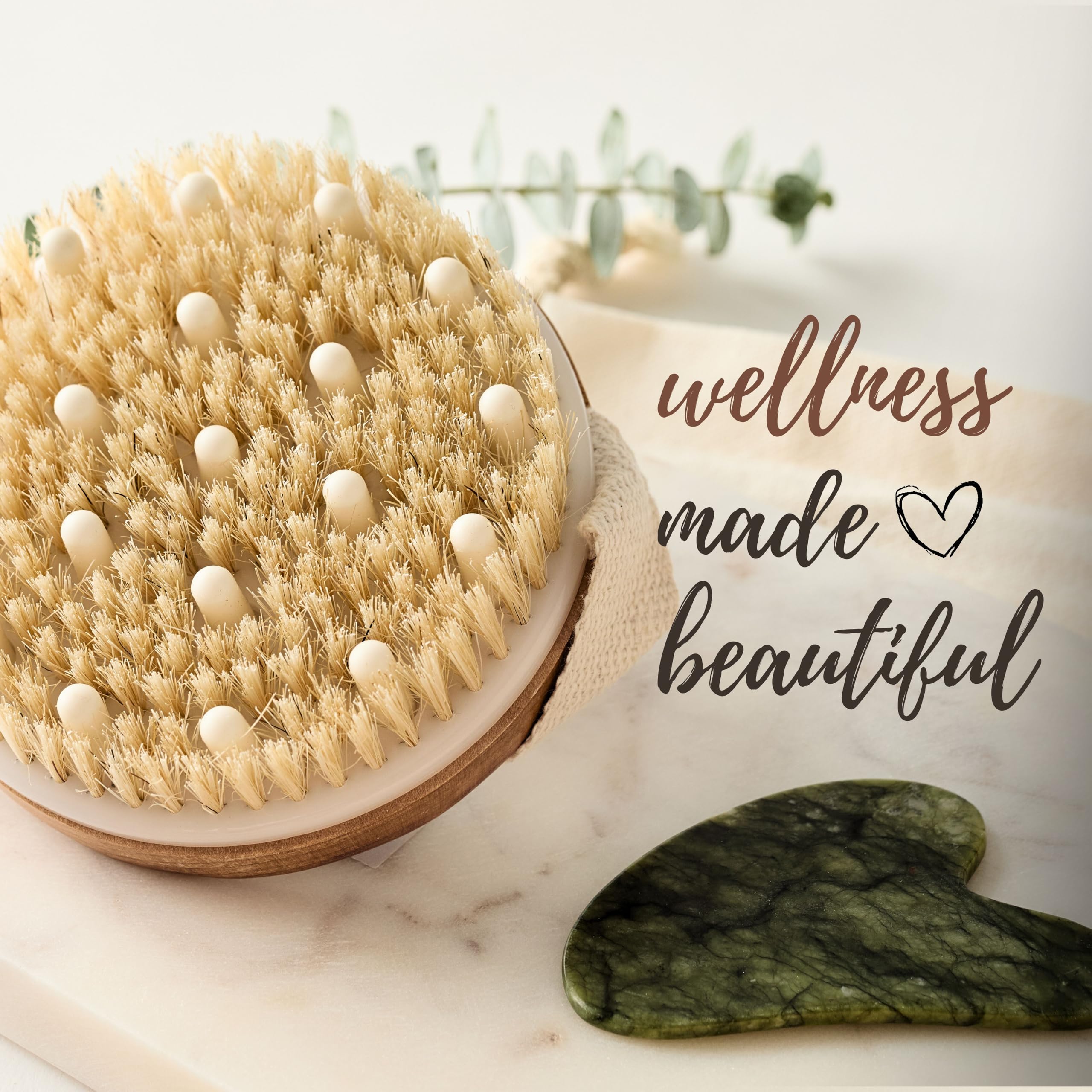Abundantly Made Co. kit, gua sha bois corps; massage profond et détente.