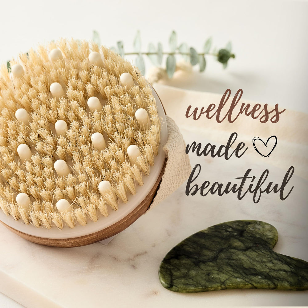 Abundantly Made Co. kit, gua sha bois corps; massage profond et détente.