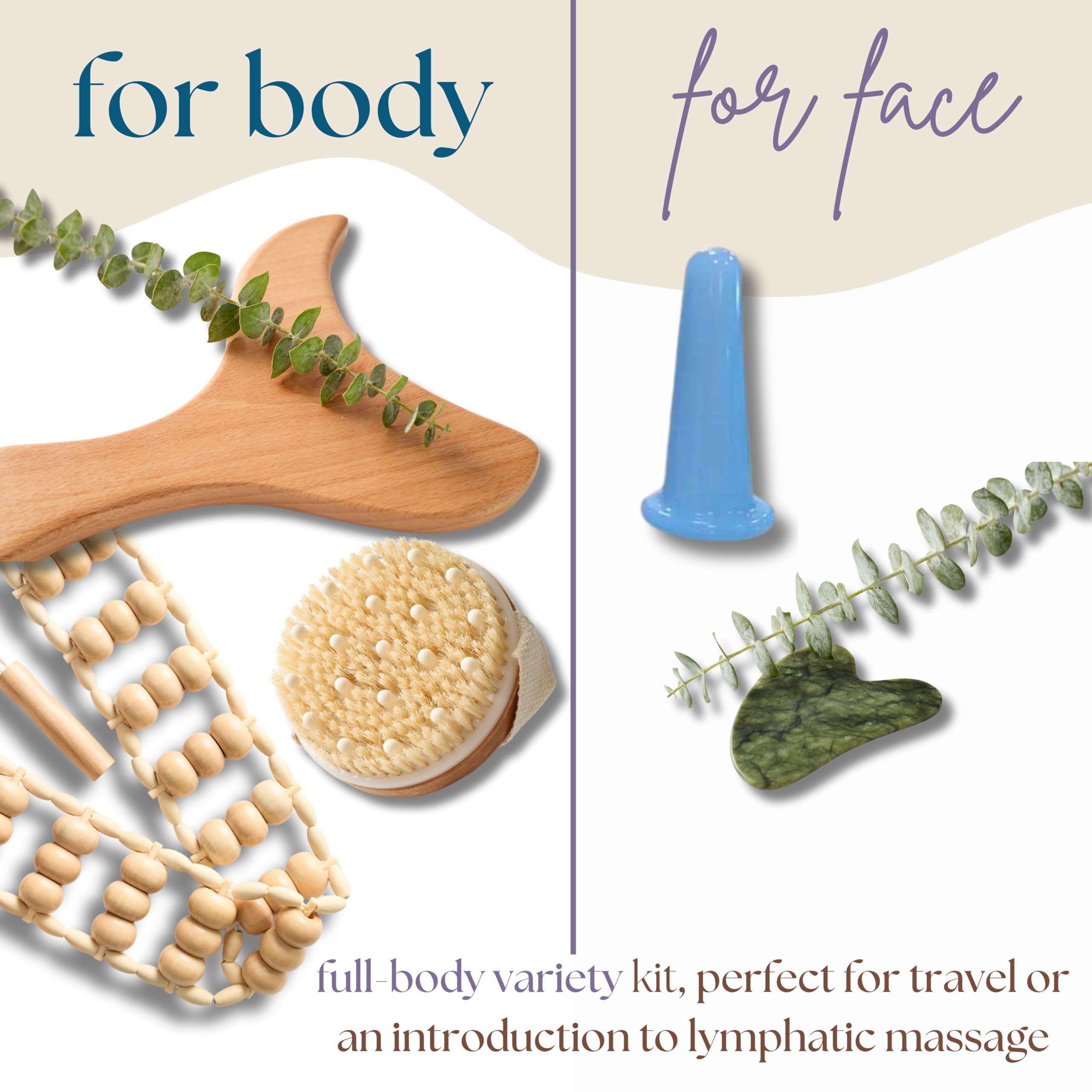 Abundantly Made Co. kit, pagaie bois; massage corporel ciblé et détente musculaire.