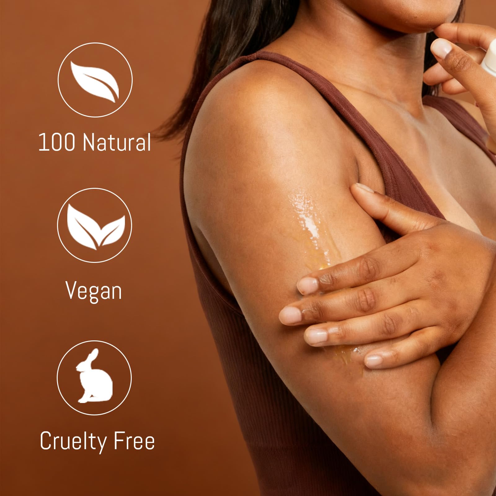 ABYST huile tonifiante, peau hydratée en profondeur après l'application.