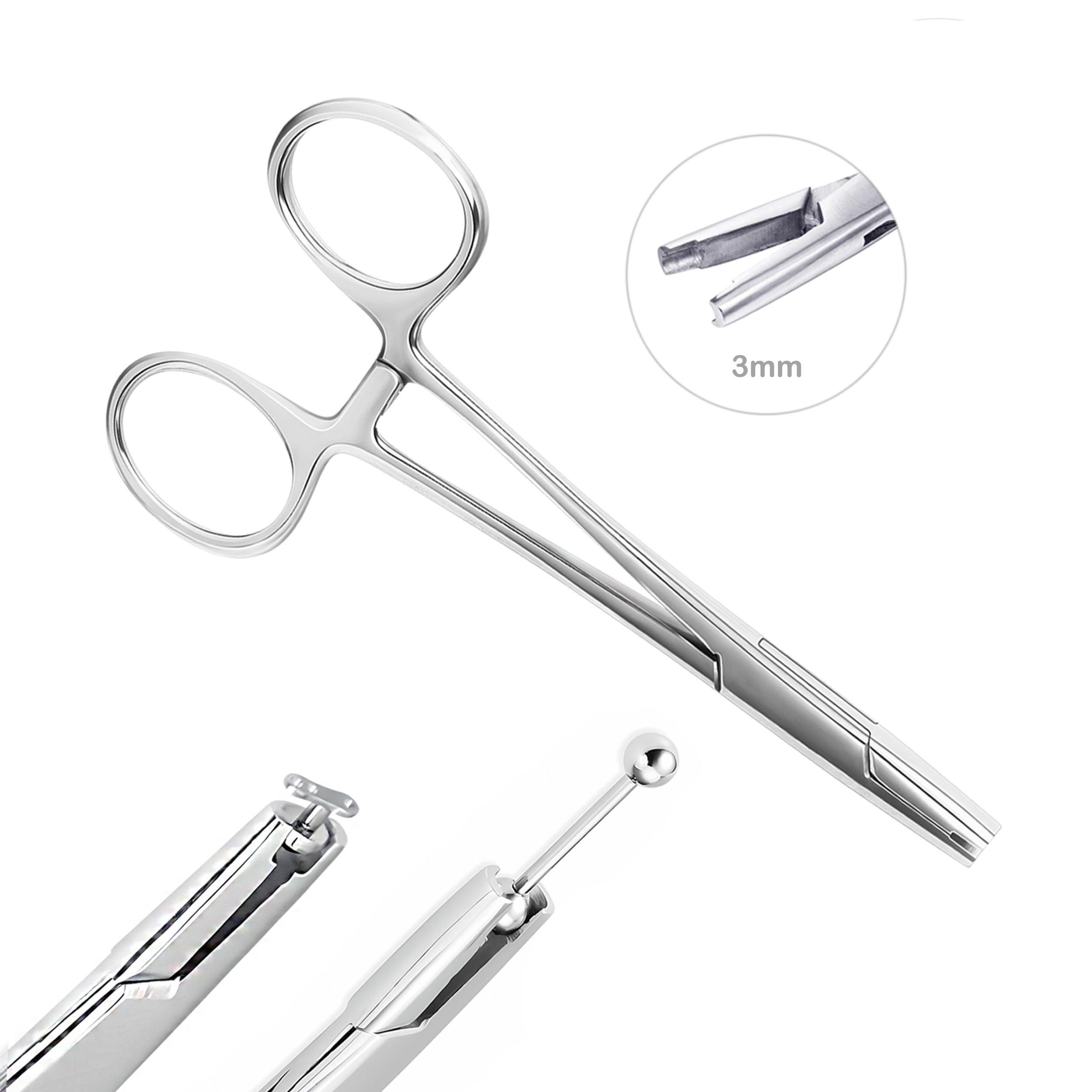 Pinces AccGin pour piercing oreille, maintien sûr lors du changement.