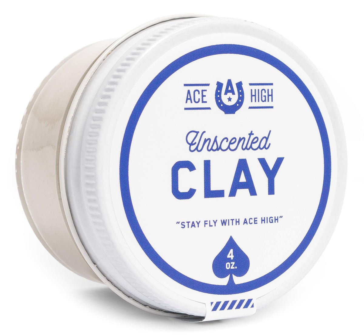 Pâte capillaire Ace High sans parfum en bocal, tenue durable et naturelle.