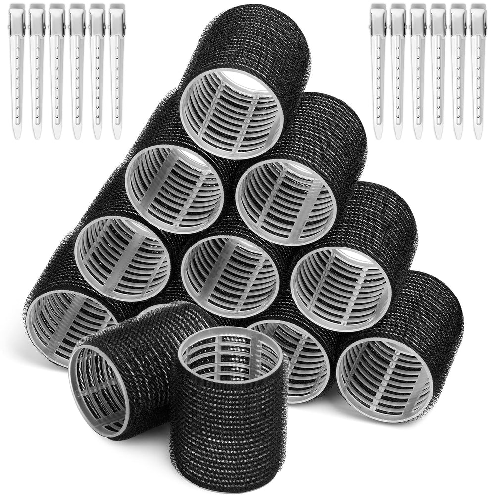 Acejoz boules auto-agrippantes pour cheveux noirs, boucles volumineuses.