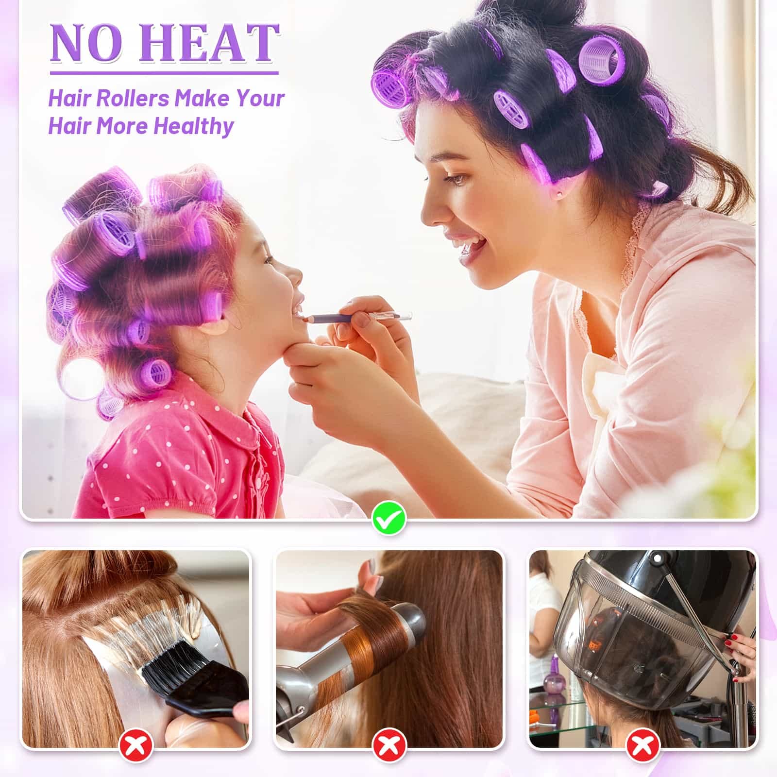 Volume et boucles Acejoz, solution sans chaleur pour cheveux longs.