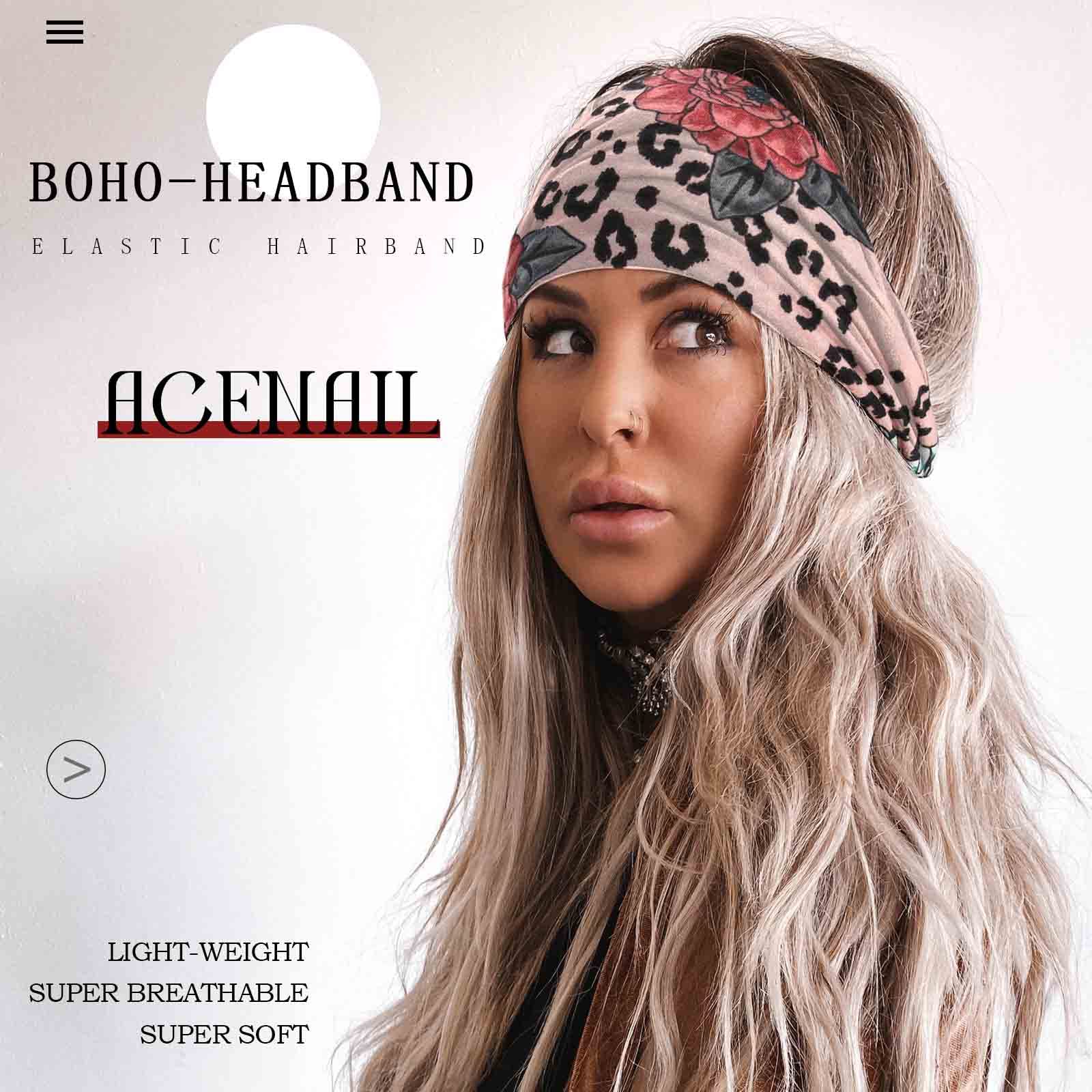 Acenail bandeau large couvre-tête pratique pour exercice