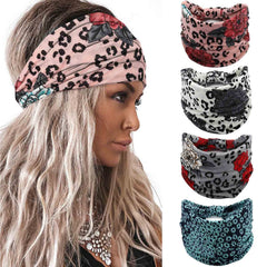 Acenail bandeau large noeud turban fleuri pour un look boho confortable