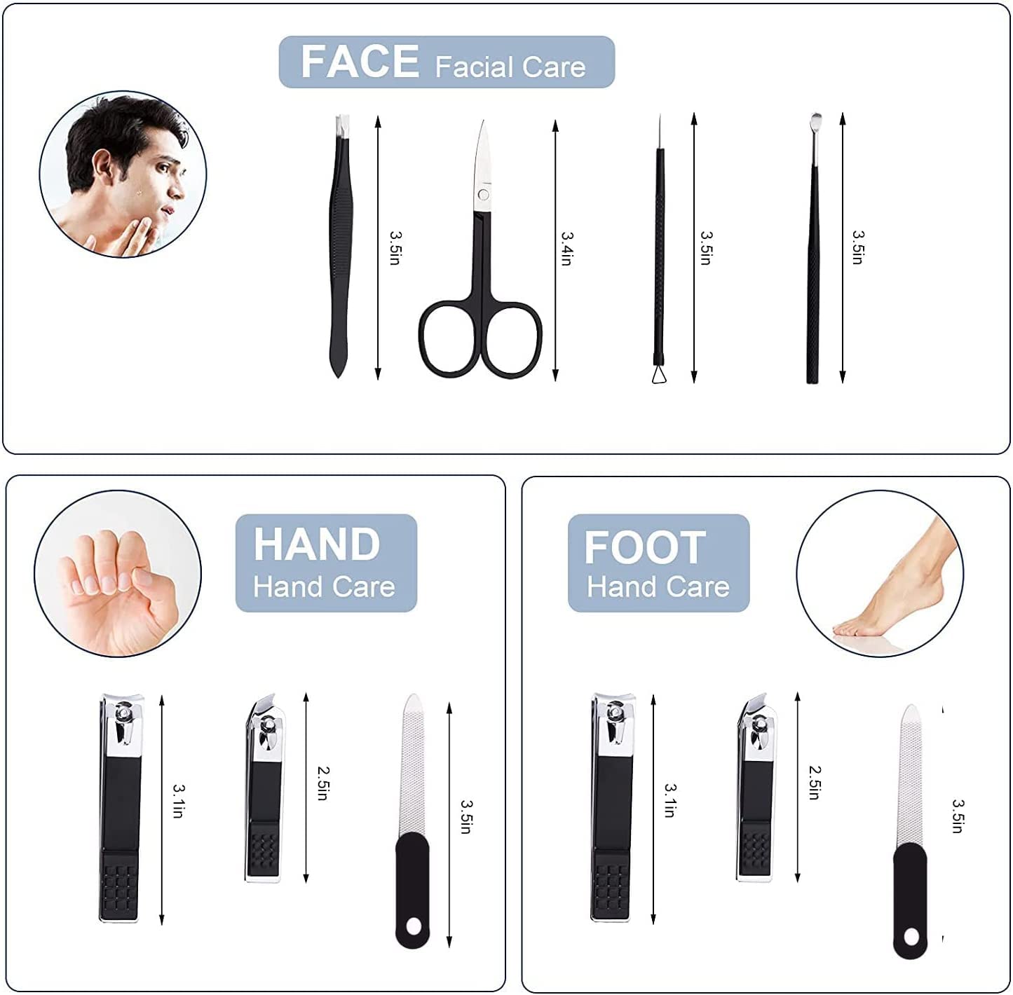 Aceoce coffret cadeau manicure pour hommes et femmes.