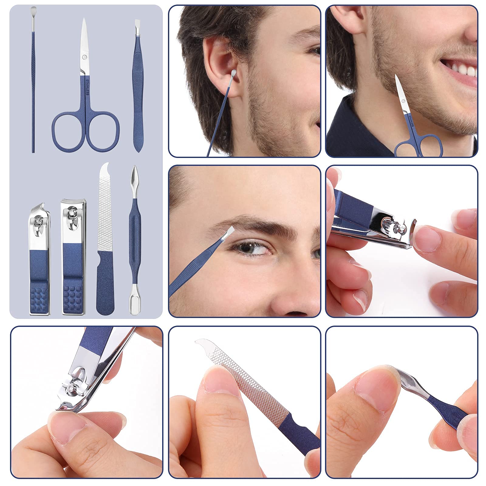 Outils soin ongles et visage Aceoce, kit prêt à l'emploi.