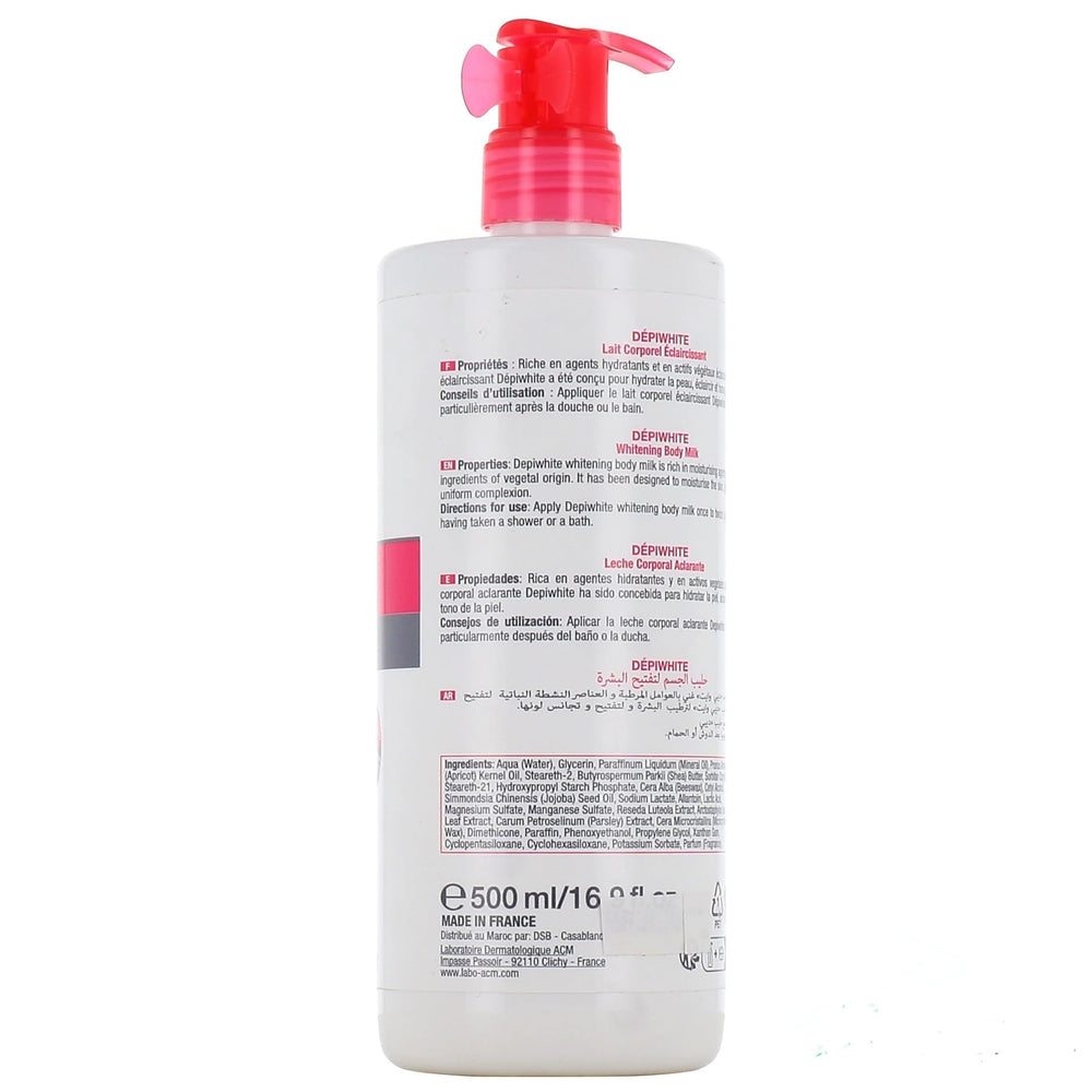 ACM Dépiwhite Lait corporel - texture onctueuse pour peau douce et lumineuse.