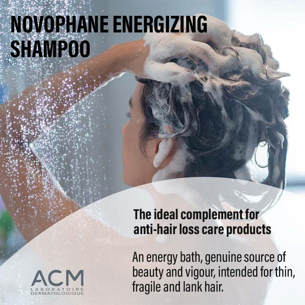 ACM Novophane, lavage doux et frais sur le cuir chevelu pour cheveux propres.