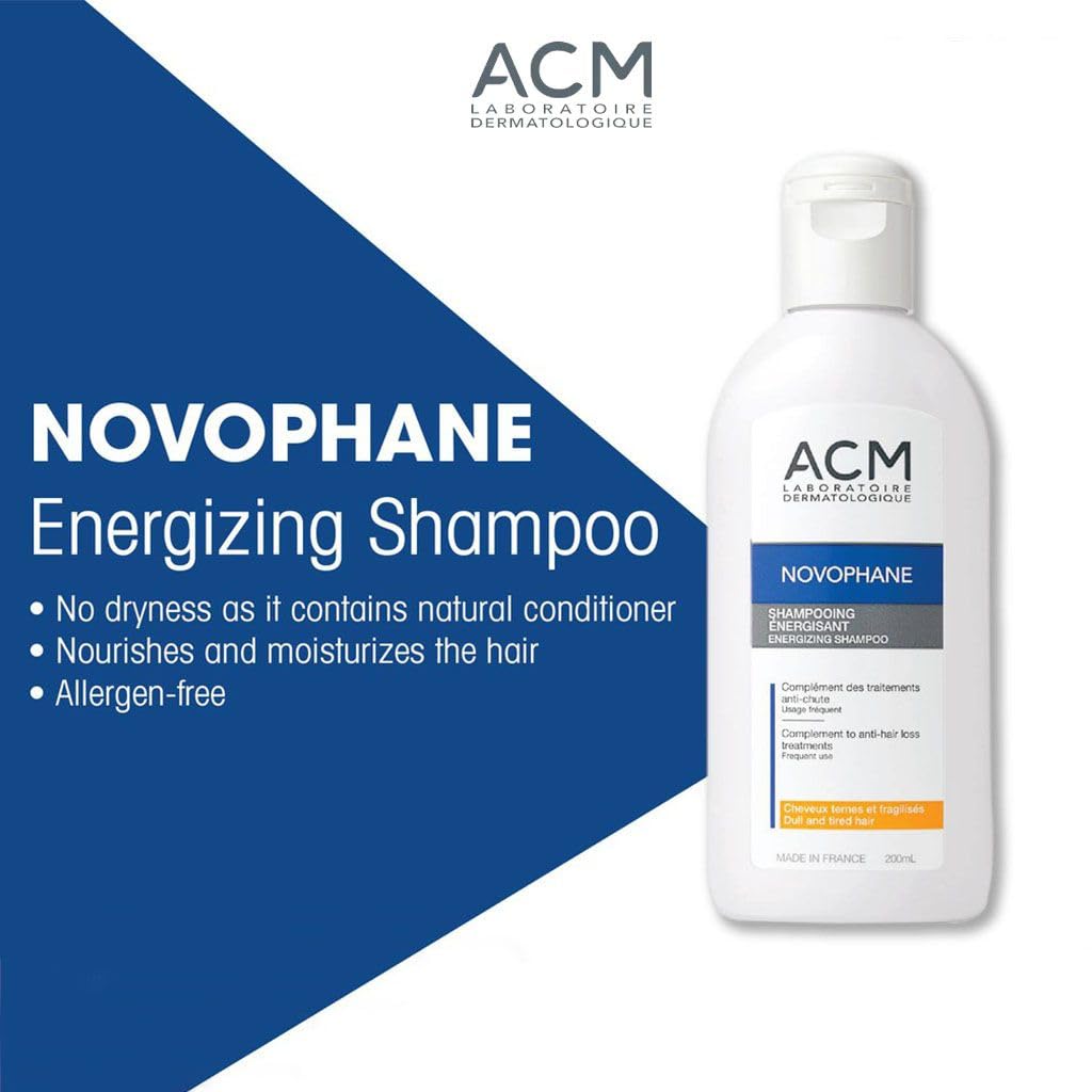 ACM Novophane, mousse onctueuse visible, nettoie en douceur les cheveux.