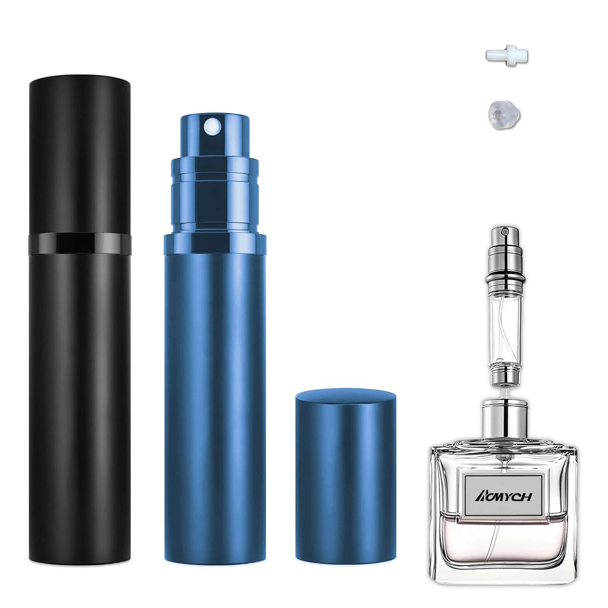 ACMYCH bouteille parfum rechargeable 5ml noire, pratique pour voyage sans fuite.