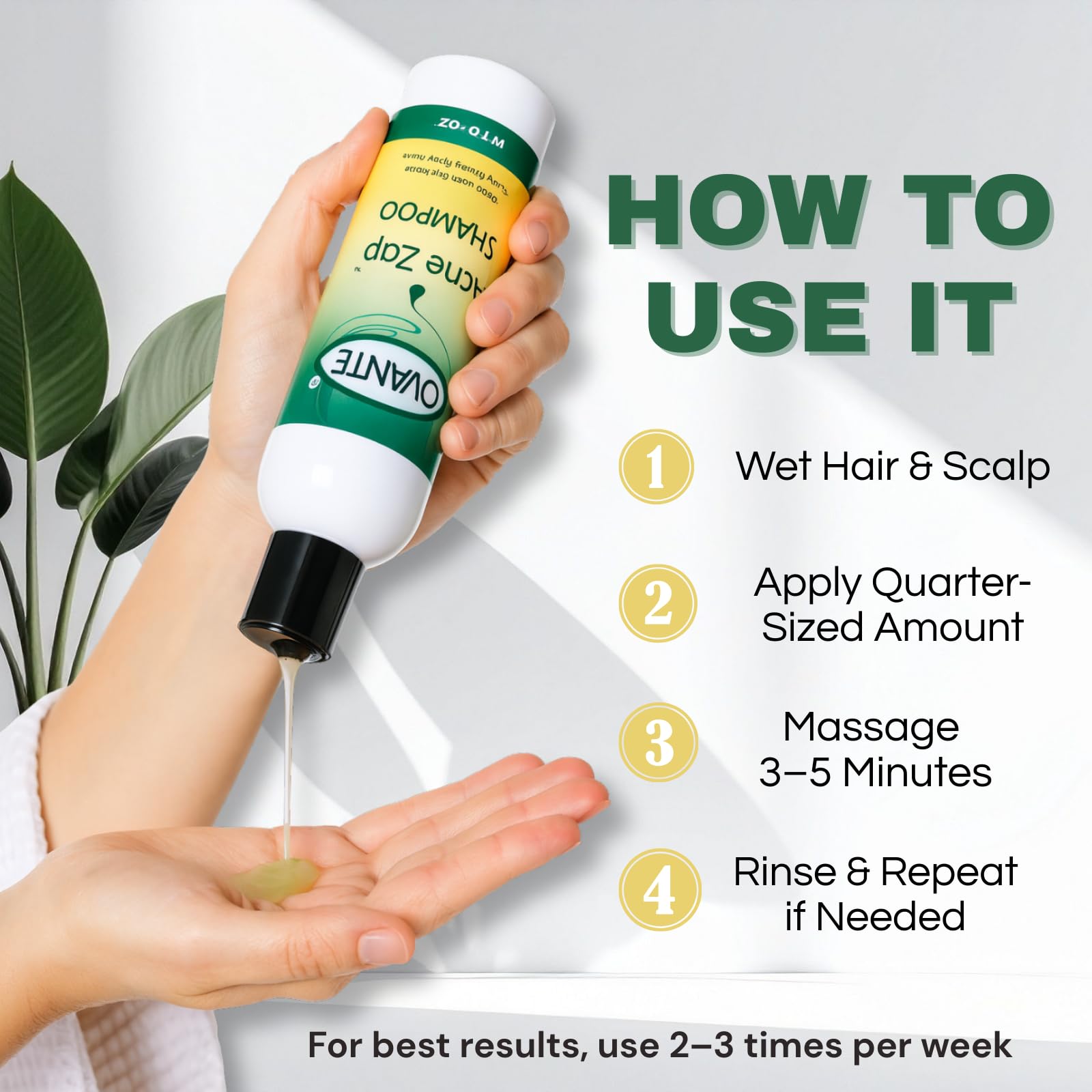 Ingrédients naturels d'Acne Zap pour le soin capillaire.