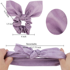 Chouchou satin ACO-UINT avec nœud, maintien stable sans tirer.