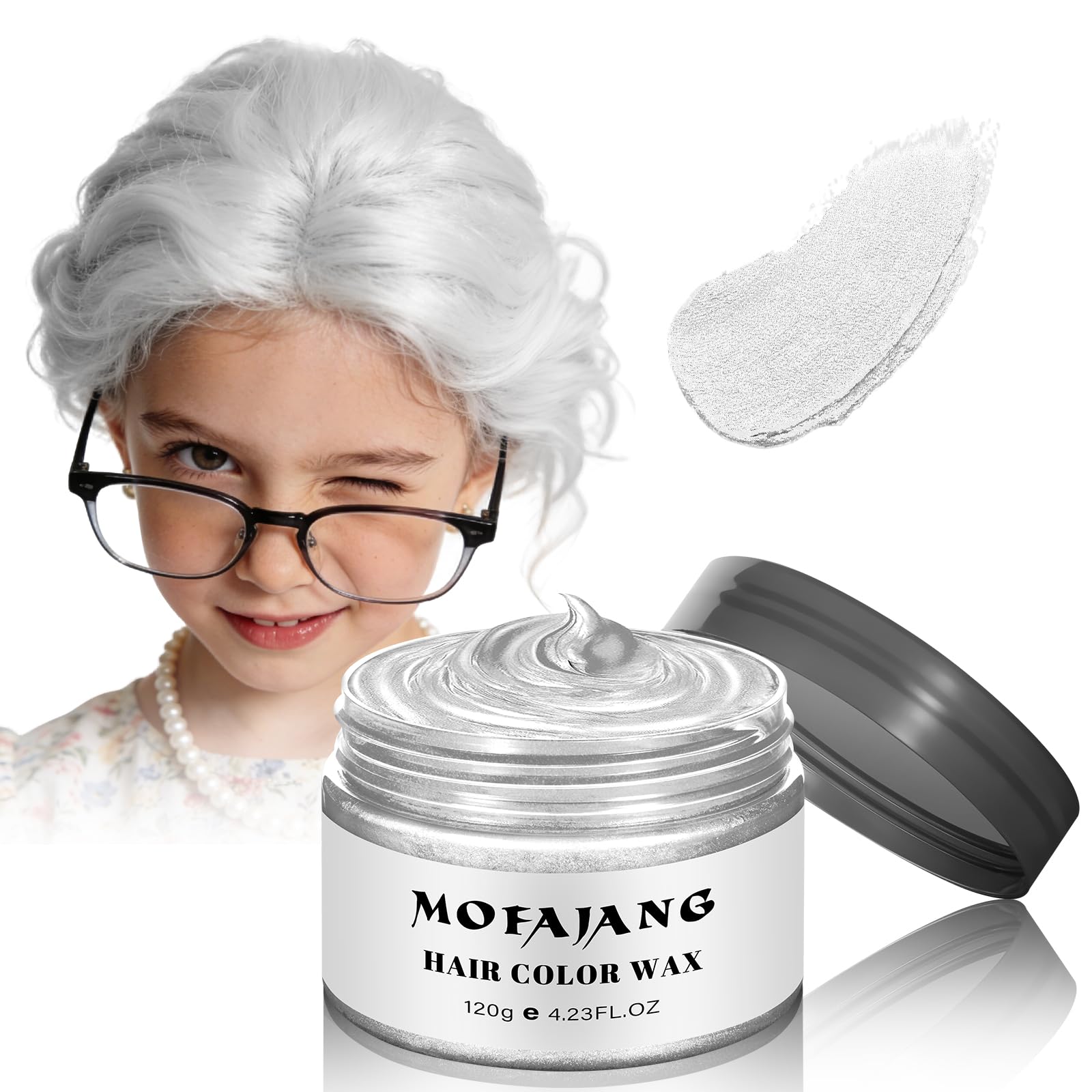 Acomler cire colorante cheveux blanc, application simple et temporaire.