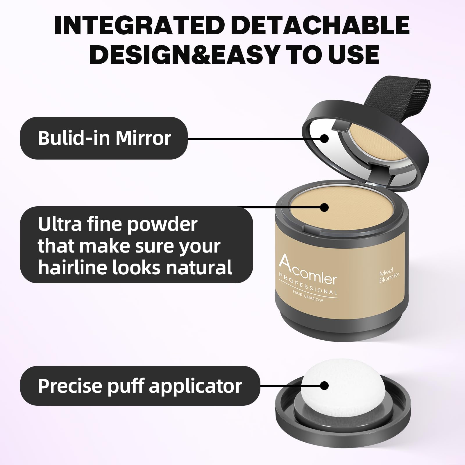 Kit compact Acomler avec miroir et poudre pour retouches capillaires