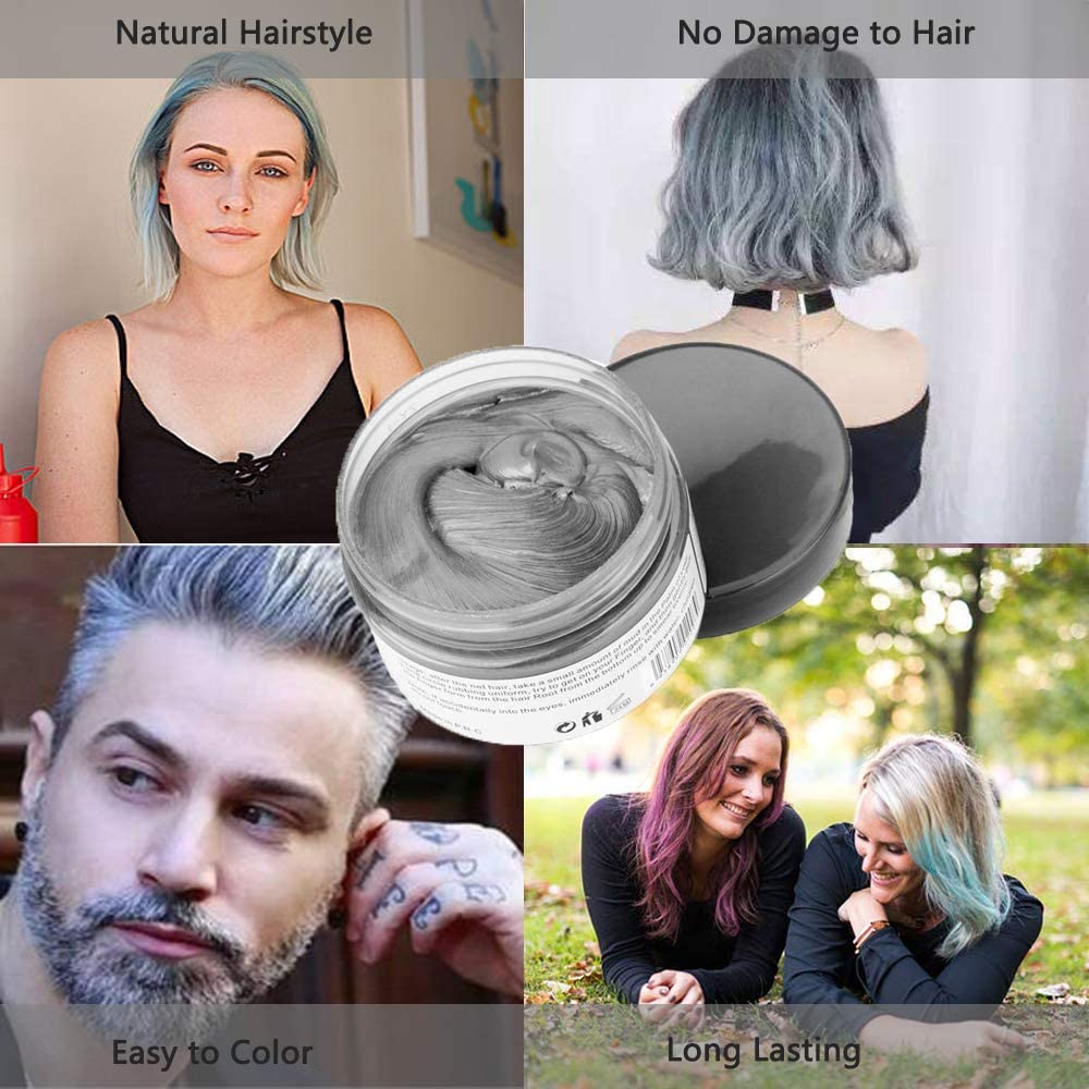 Acomler wax colorant gris argent, couleur lavable et facile à enlever.
