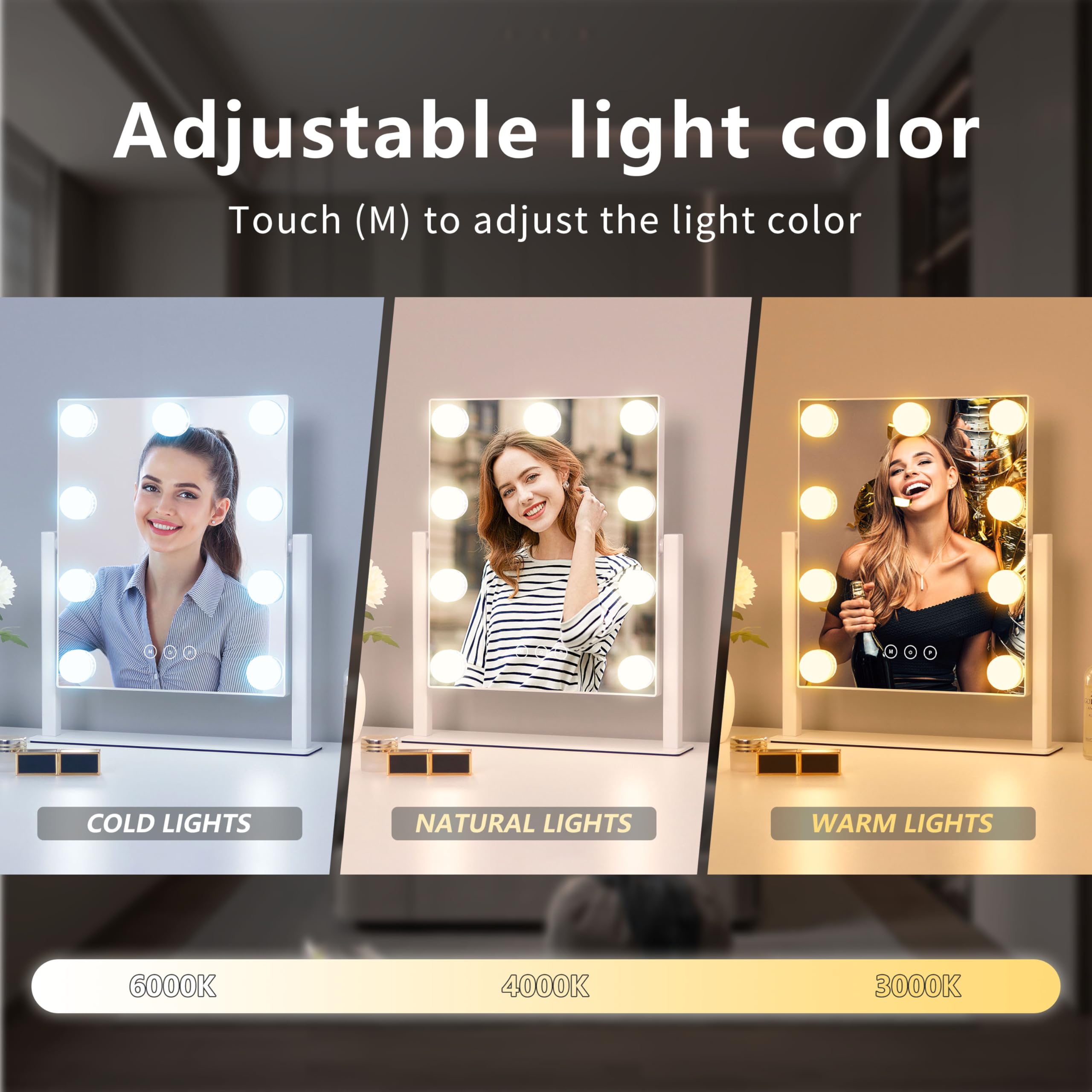 Miroir loupe 10x amovible Acoolda pour retouches précises.