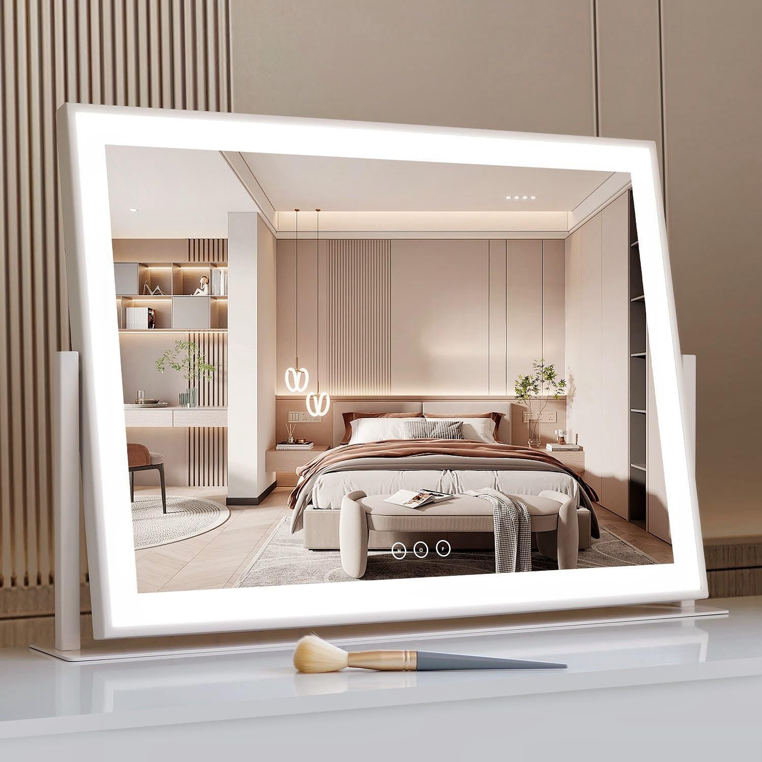 Miroir Acoolda vanité lumineux grand format pour maquillage précis