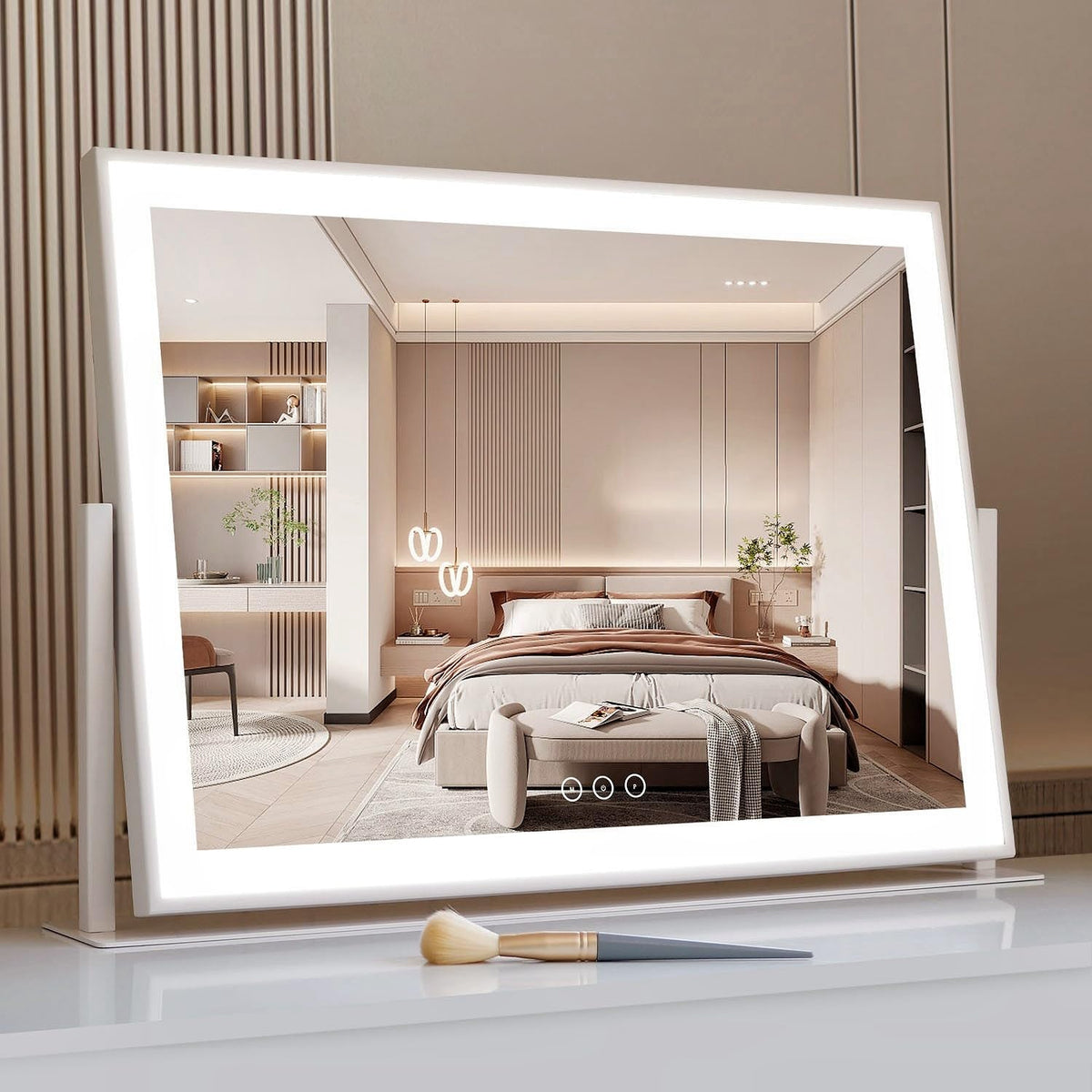 Miroir Acoolda vanité lumineux grand format pour maquillage précis