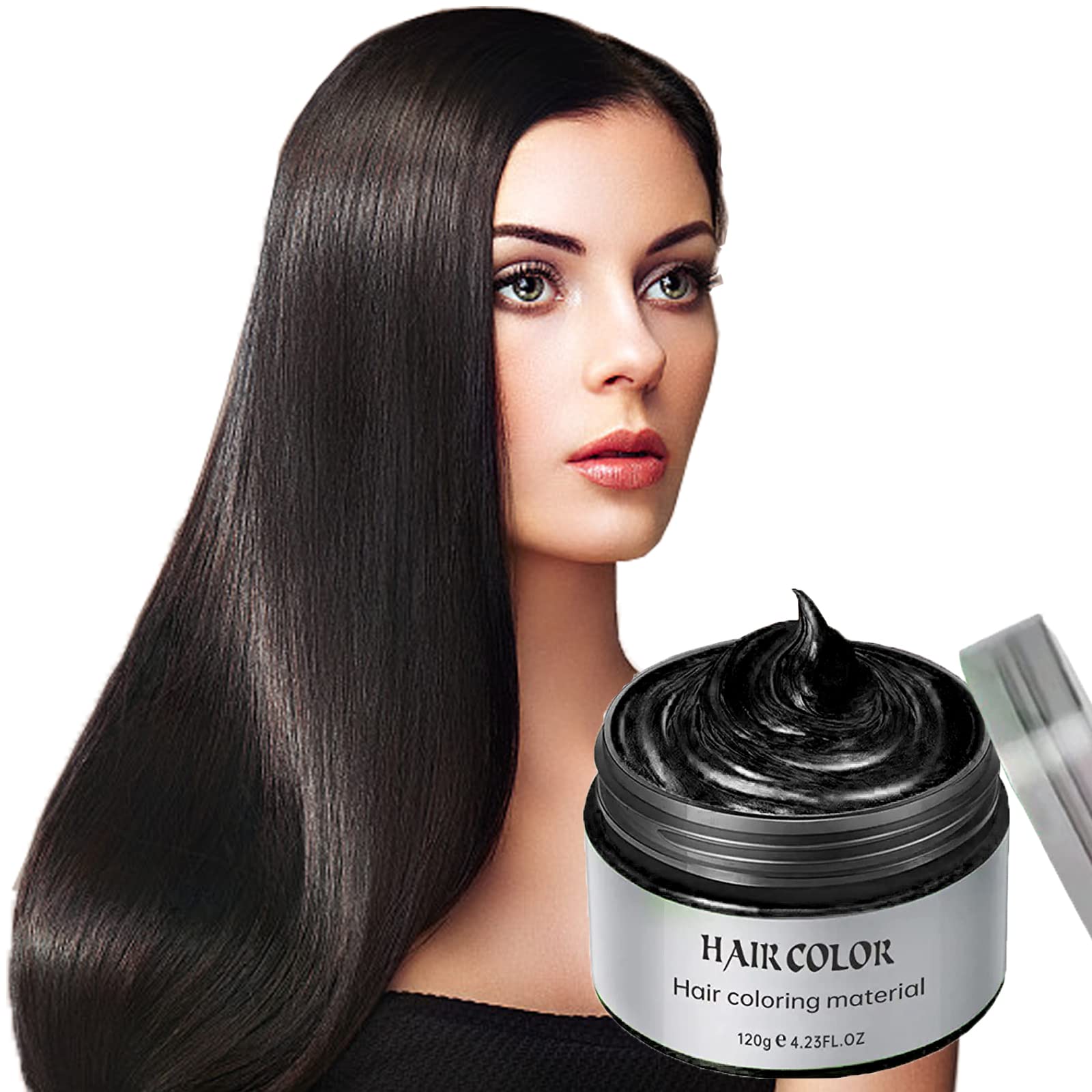 Acosexy aérosol colorant capillaire noir, couleur temporaire rapide.