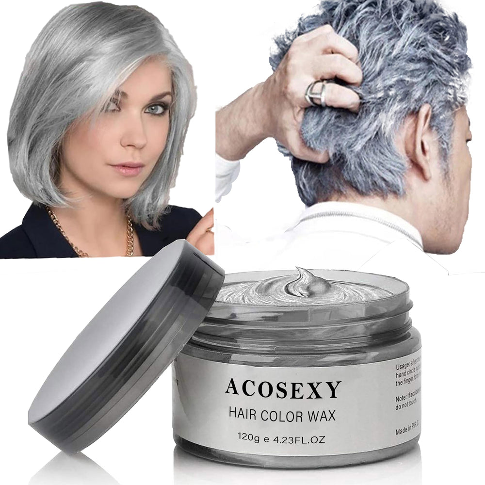 Acosexy coloration cheveux argent temporaire, couleur durable sans effet permanence