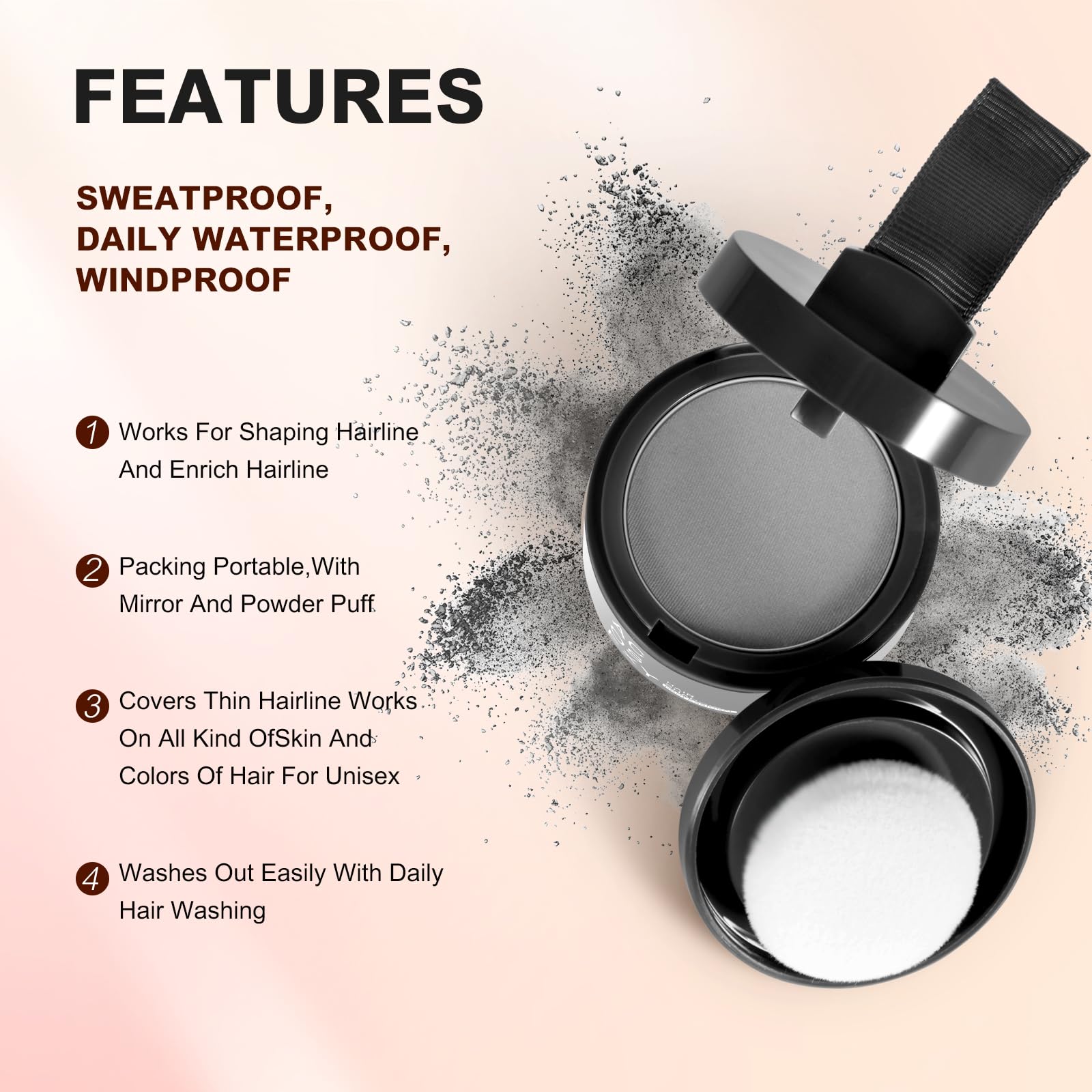 Acosexy Poudre Retouche Zones calvitie: camoufle les zones clairsemées pour un fini discret.