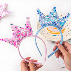 Acshio couronne-bandeau princesse jaune sequin – touche lumineuse pour fête