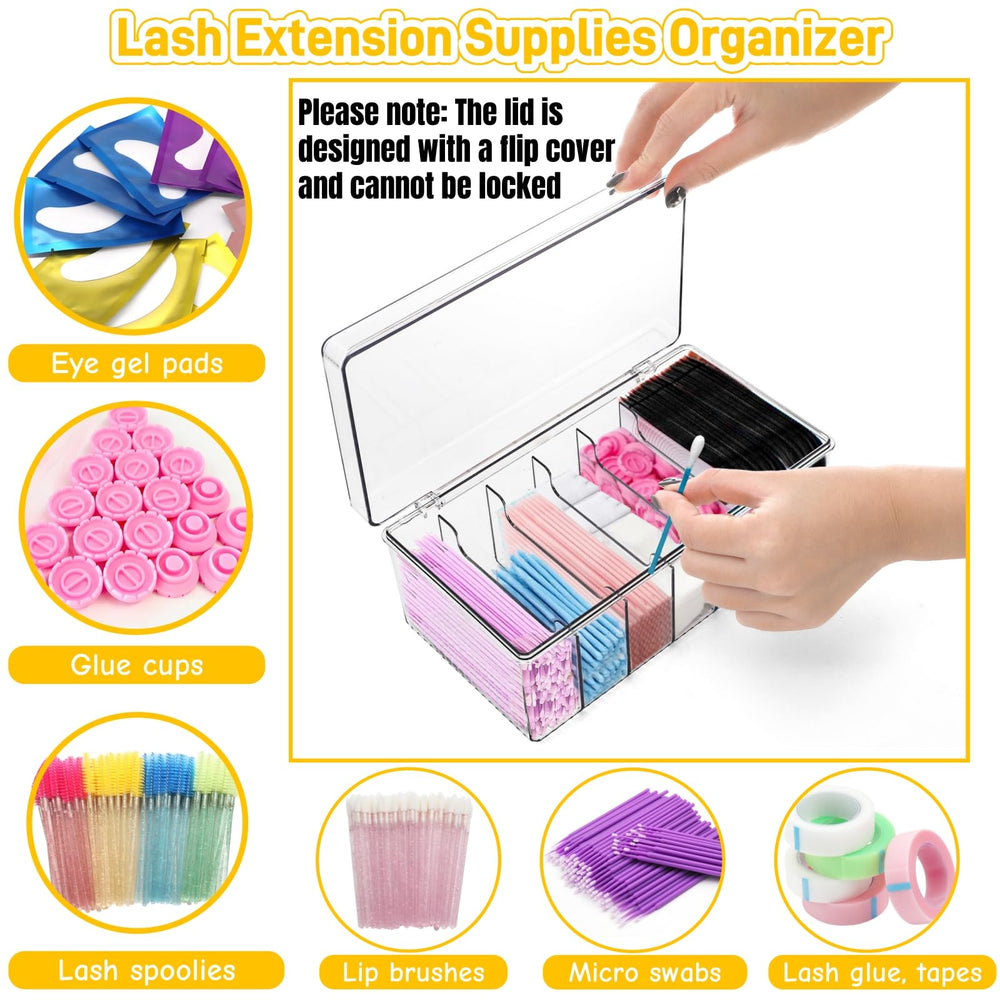Acshio étui outils cils transparent, accès rapide aux accessoires.