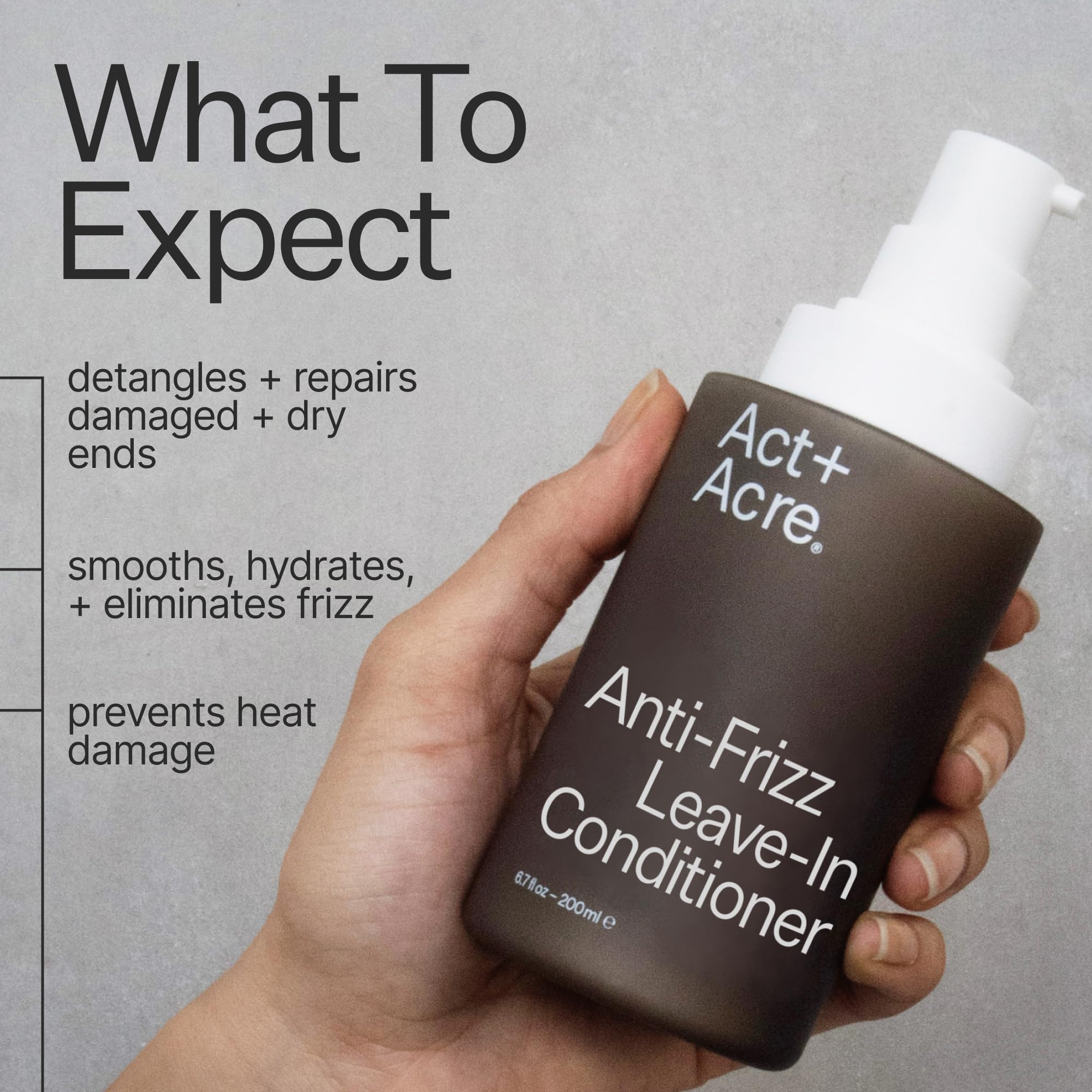 ACT+ ACRE application sur cheveux humides pour démêlage facile.