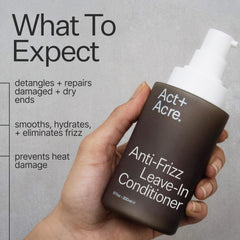 ACT+ ACRE application sur cheveux humides pour démêlage facile.