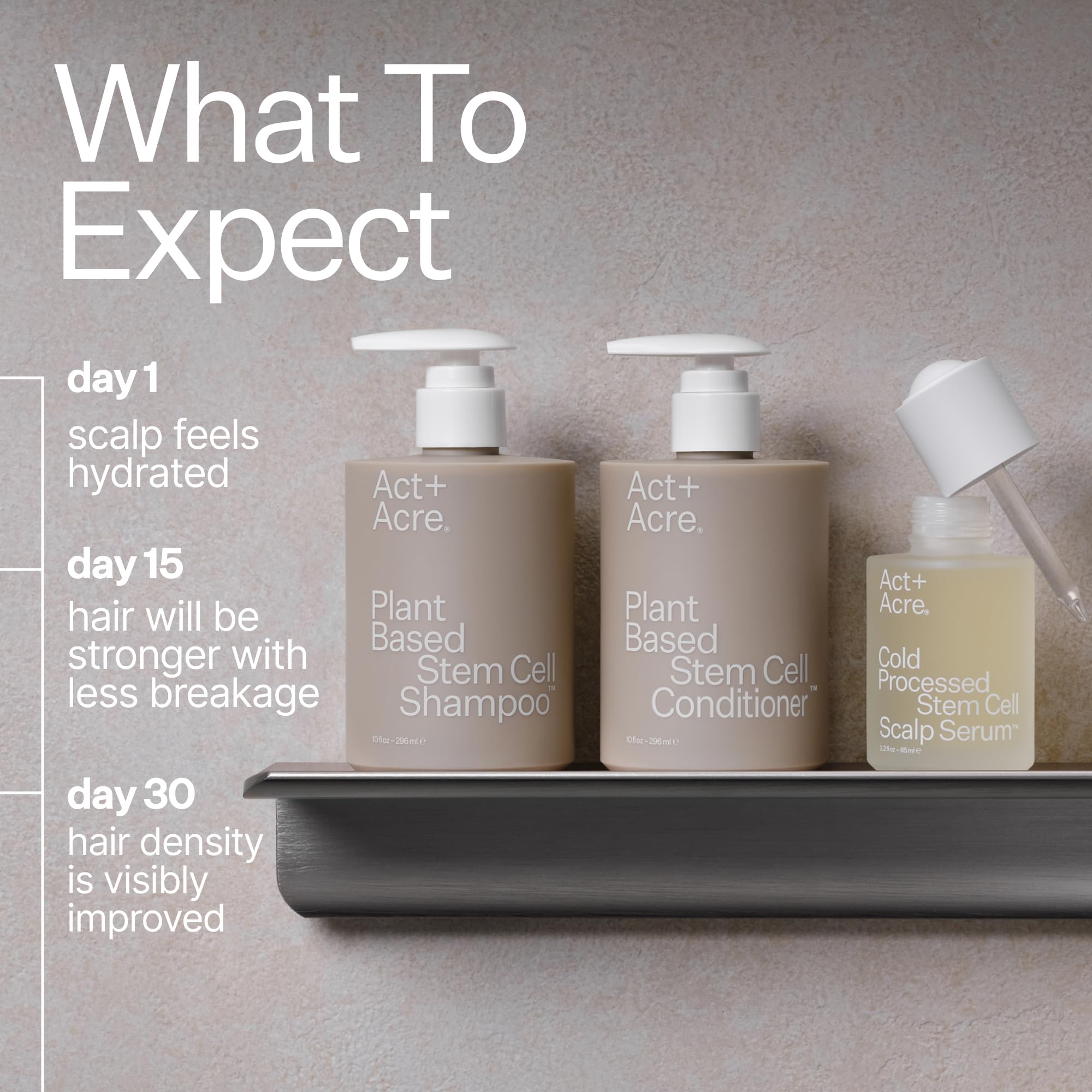 Act+Acre application-serum-cheveux-pipettes montre une application précise.