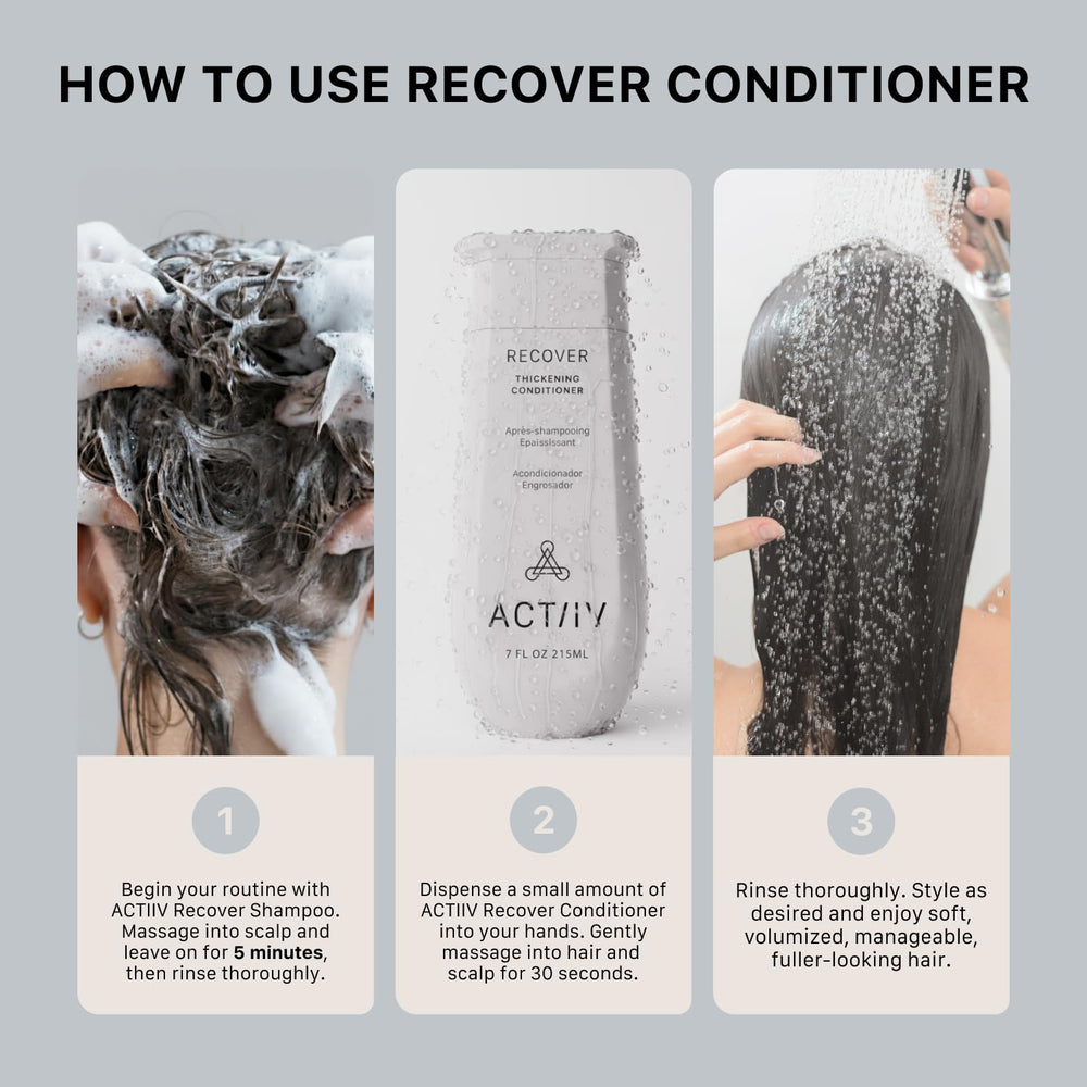 ACTIIV Recover: cheveux plus denses et volumisés après utilisation.