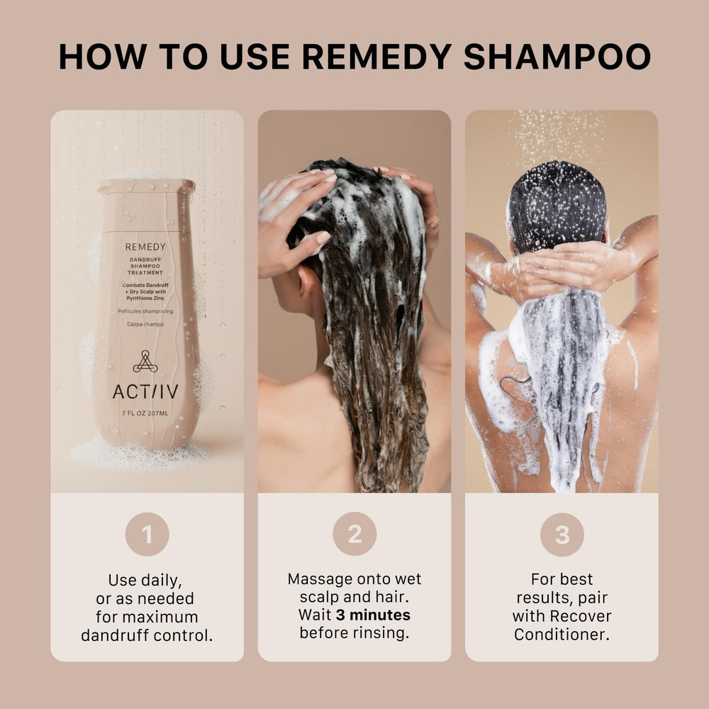 ACTIIV Remedy Shampoing — texture crémeuse nourrit cheveux et cuir chevelu.