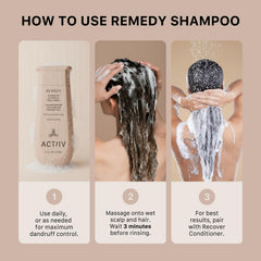 ACTIIV Remedy Shampoing — texture crémeuse nourrit cheveux et cuir chevelu.
