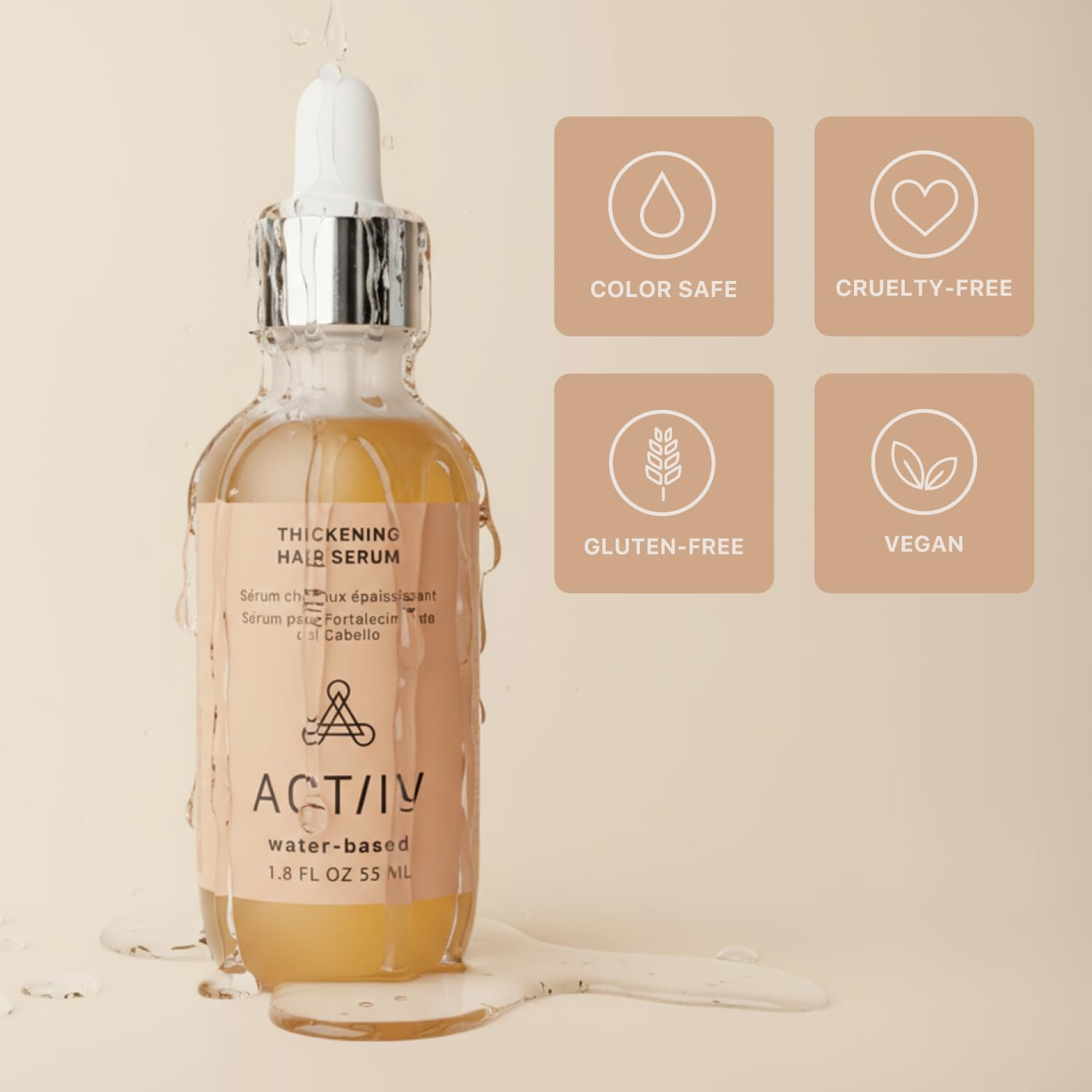 ACTIIV Sérum épaississant — densité visuelle accrue sur les cheveux.