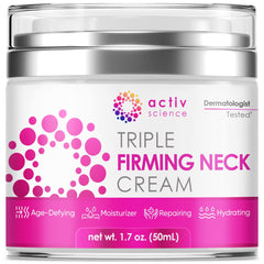 ACTIVSCIENCE Crème-relaxante pour le cou et le visage, bouteille présentée, hydratation en profondeur.