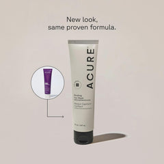 Texture crème douce du masque Acure pour des cheveux fins et plus soyeux.