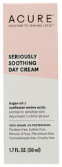 Acure Crème de jour apaisante: hydratation légère pour peau sèche et sensible.