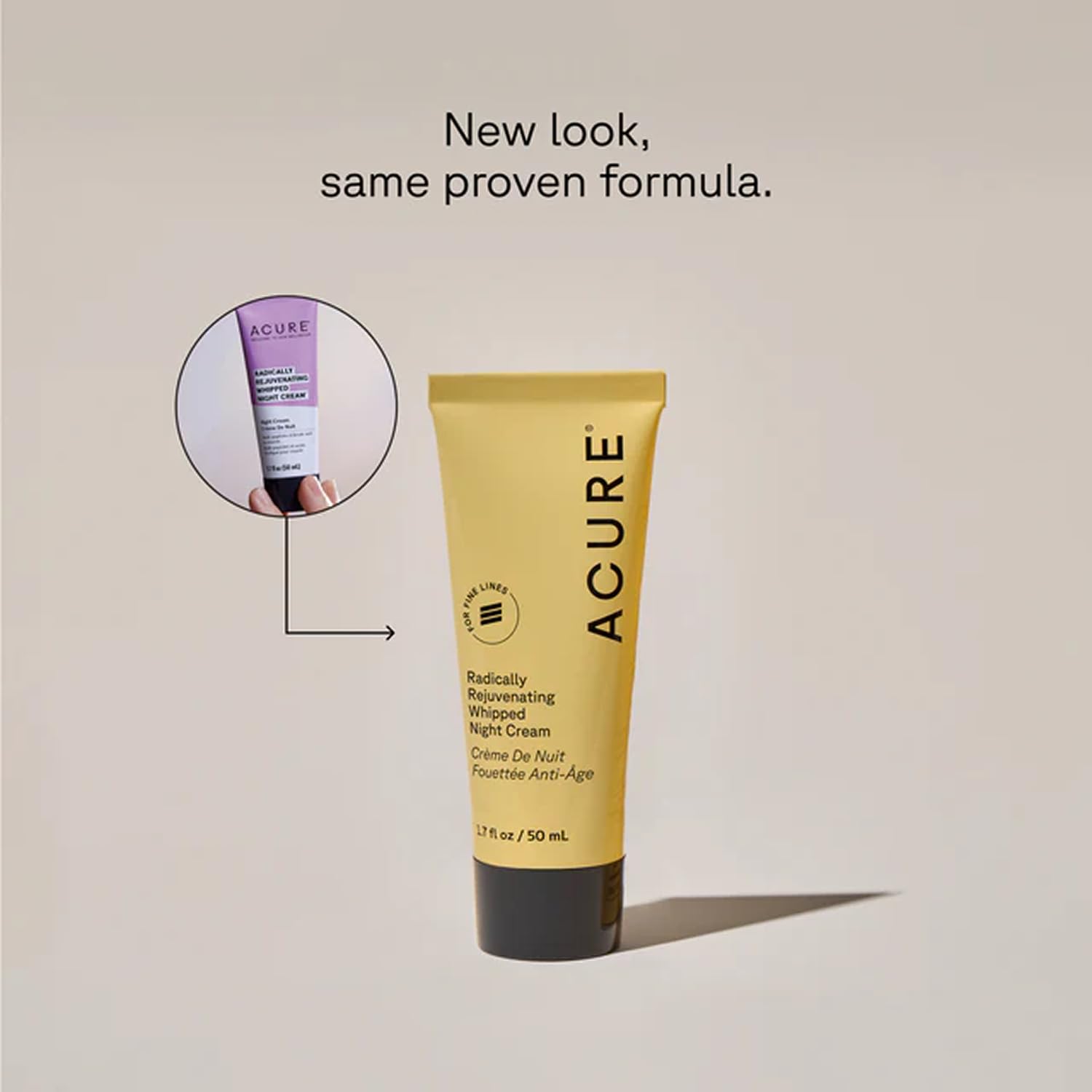 Acure crème de nuit visage avec vitamine C et acide férulique pour teint uniforme
