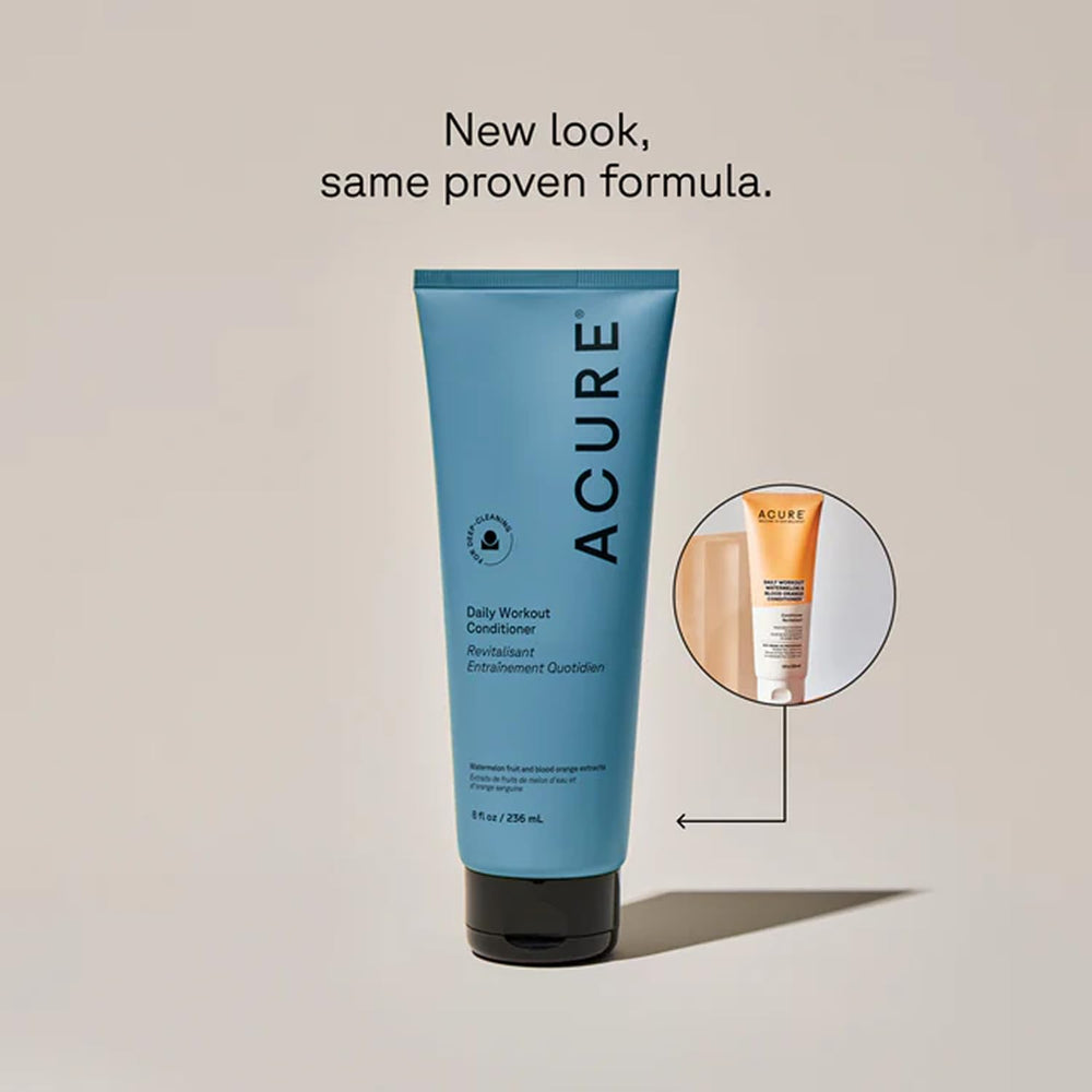 Acure Daily Workout Conditioner – texture légère prête à être appliquée sur les longueurs.