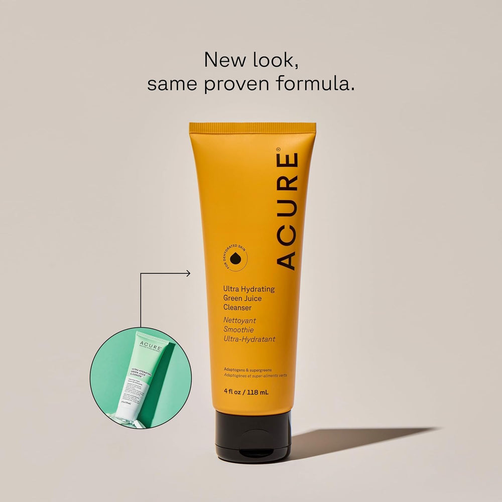 Acure Nettoyant Visage Jus Vert – mousse soyeuse purifiante.