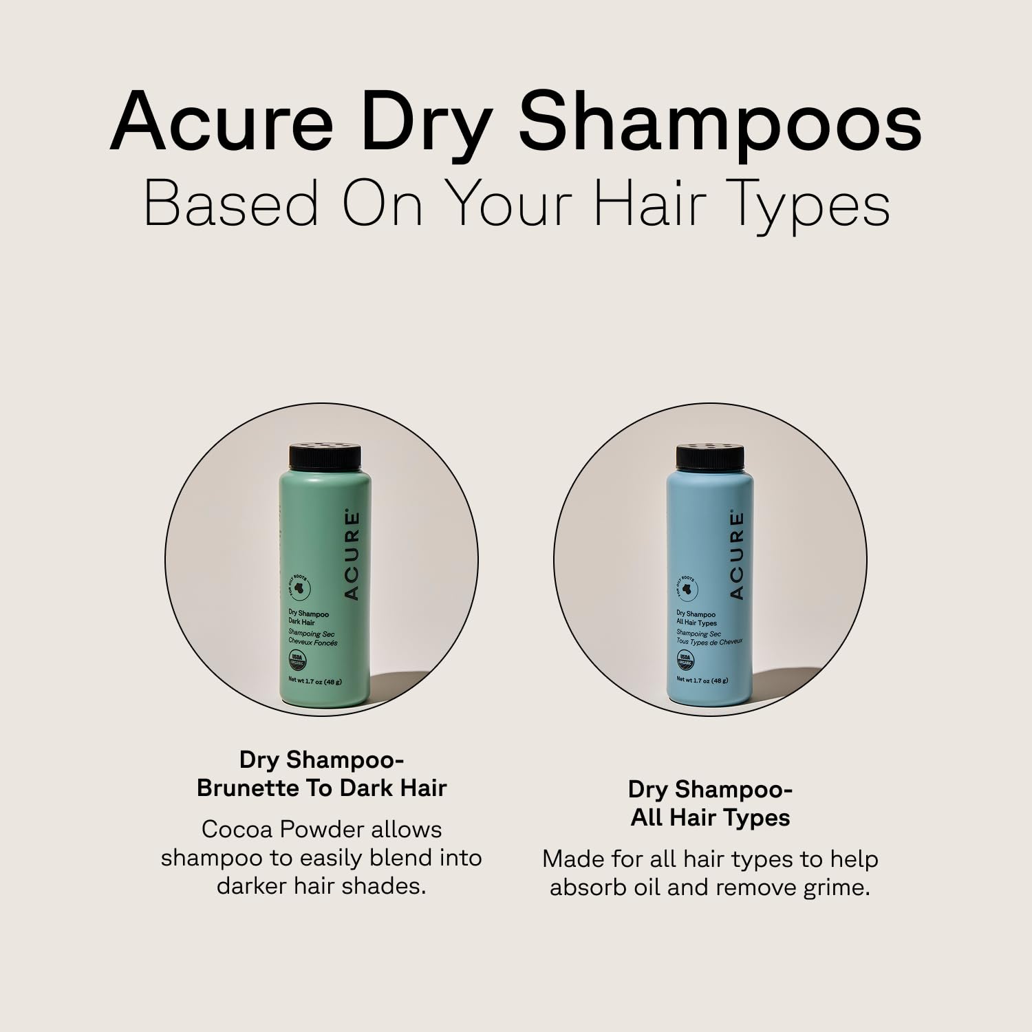 Acure Poudre Séche Cheveux Bruns - formule végane et non testée sur les animaux