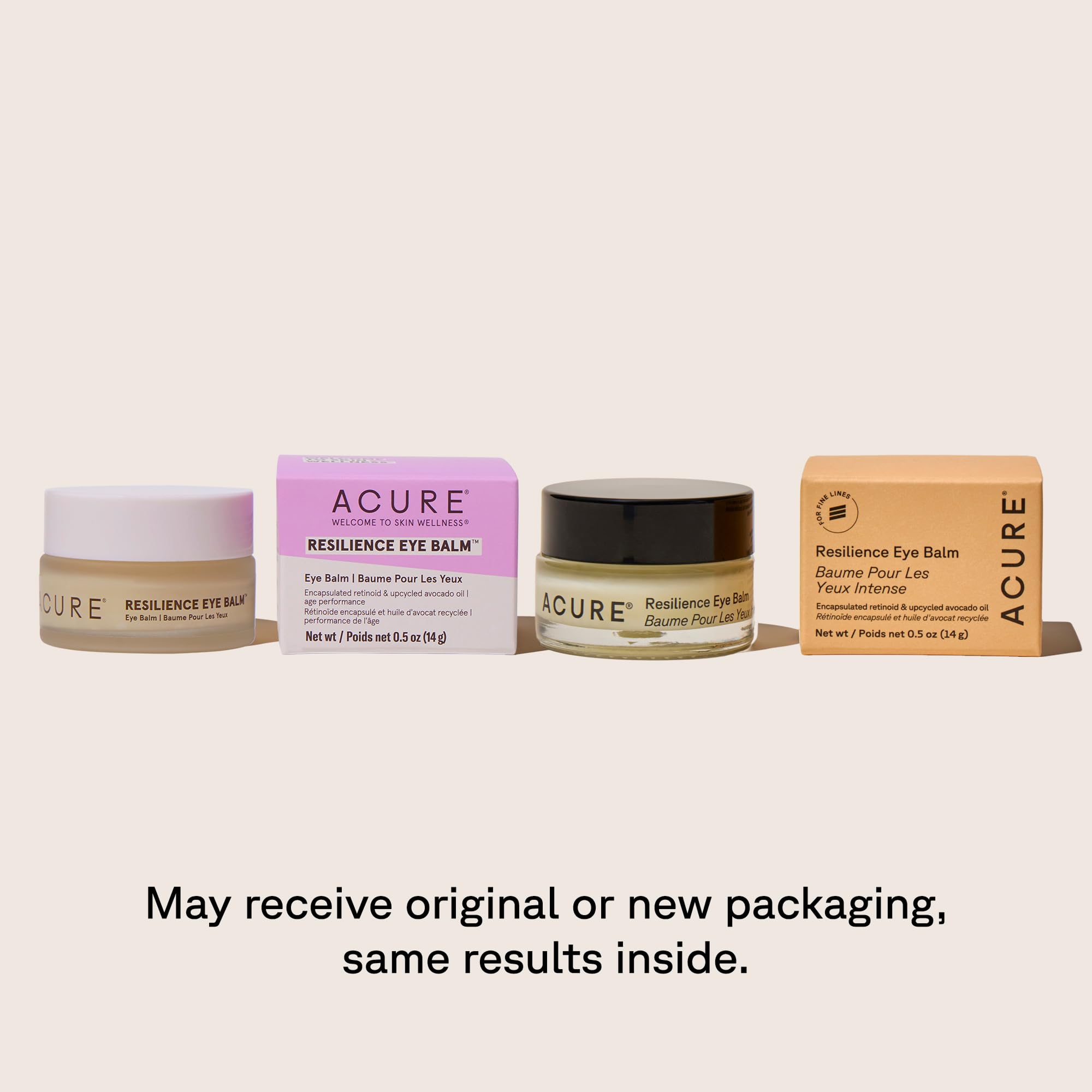 Acure Resilience Eye Balm application autour des yeux hydratant et lissant.