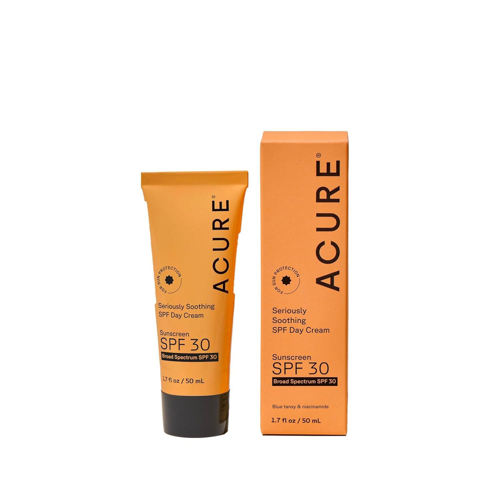 Acure Seriously Soothing SPF 30 Day Cream bottle ready for daily hydration.