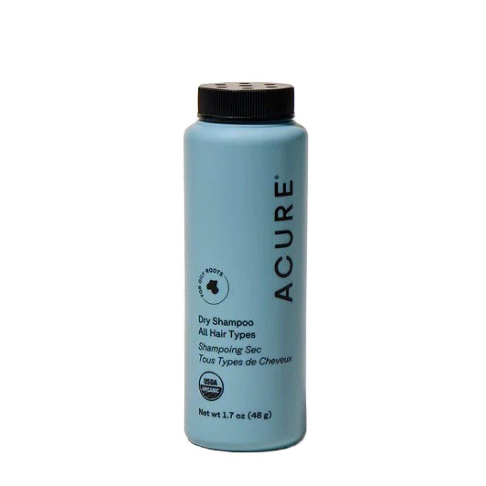 Acure shampoing sec en poudre mini-bouteille pour cheveux blonds et foncés, volume rapide.